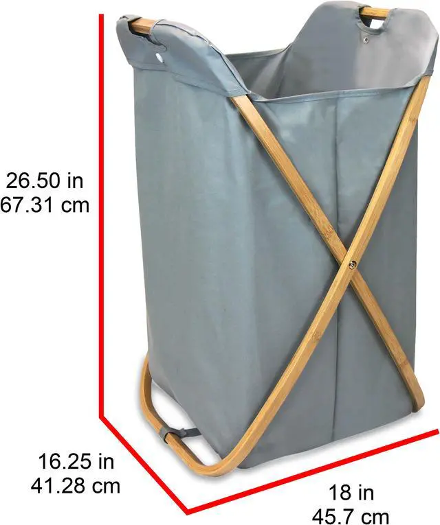 Alt view image 2 of 4 - Oceanstar Bamboo Folding X-Frame Laundry Hamper Sorter