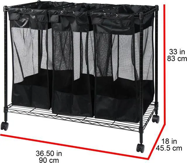 Alt view image 5 of 5 - Oceanstar Triple Storage Organizer and Laundry Sorter