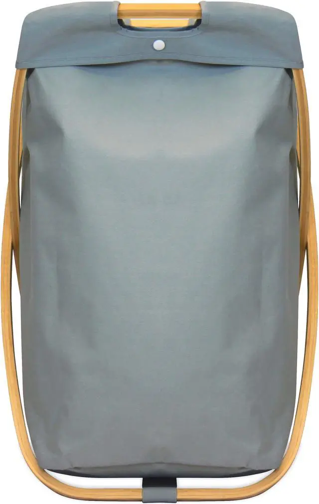 Alt view image 4 of 4 - Oceanstar Bamboo Folding X-Frame Laundry Hamper Sorter