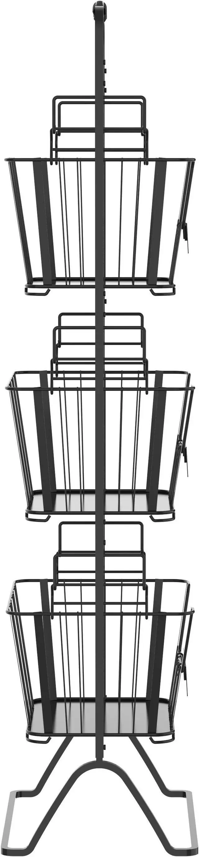 Alt view image 2 of 7 - Oceanstar 3-Tier Metal Wire Storage Basket Stand with Removable Baskets  Black