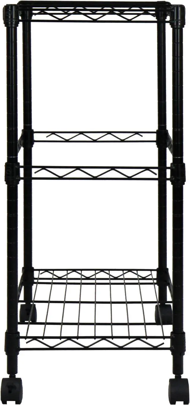 Alt view image 3 of 6 - Oceanstar Portable Black 2-Tier Metal Rolling File Cart