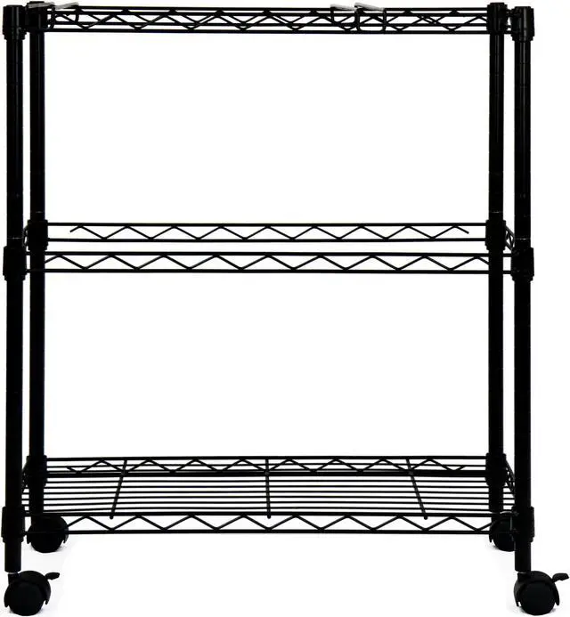 Alt view image 2 of 6 - Oceanstar Portable Black 2-Tier Metal Rolling File Cart