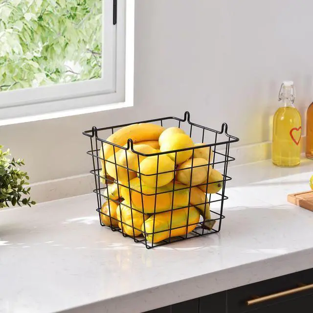Alt view image 7 of 7 - Oceanstar 3-Tier Metal Wire Storage Basket Stand with Removable Baskets  Black