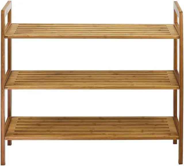 Alt view image 4 of 6 - Oceanstar 3-Tier Bamboo Shoe Rack, Natural