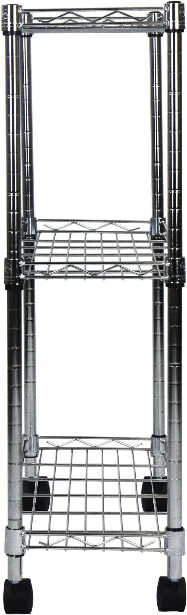 Alt view image 4 of 5 - Oceanstar 3-Tier Shelving All-Purpose Utility Cart, Chrome