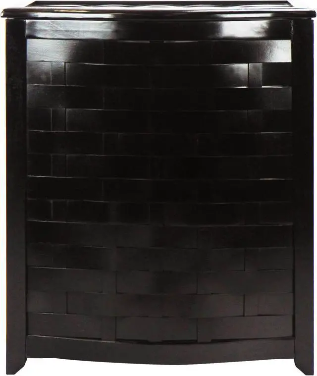 Alt view image 3 of 8 - Bowed Front Laundry Hamper, Black