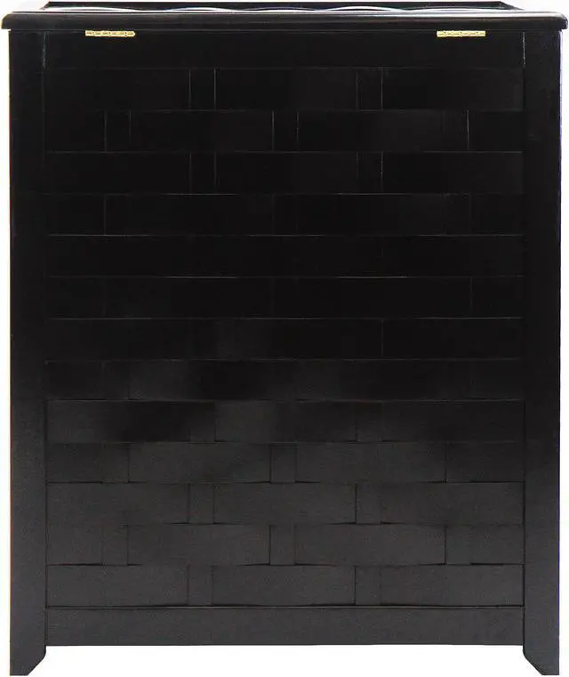 Alt view image 6 of 8 - Bowed Front Laundry Hamper, Black