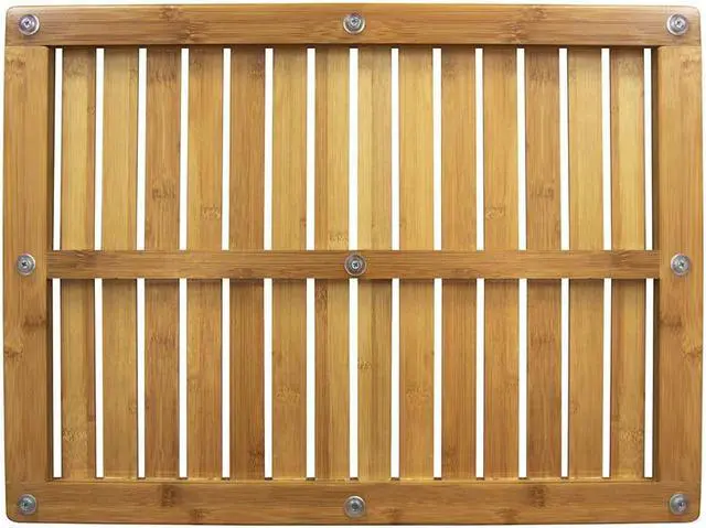 Alt view image 6 of 7 - Oceanstar Bamboo Floor and Shower Mat FM1163