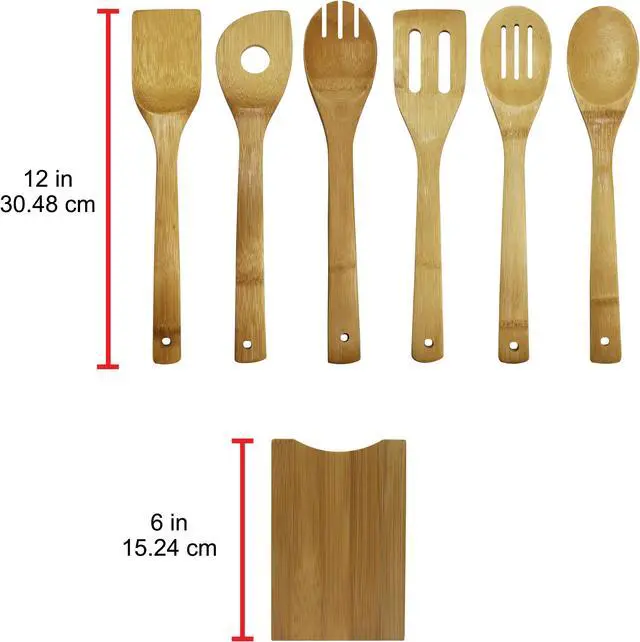 Alt view image 4 of 6 - Oceanstar Design KT1279 7-Piece Bamboo Cooking Utensil Set