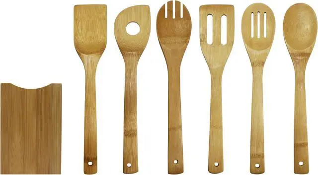 Alt view image 3 of 6 - Oceanstar Design KT1279 7-Piece Bamboo Cooking Utensil Set