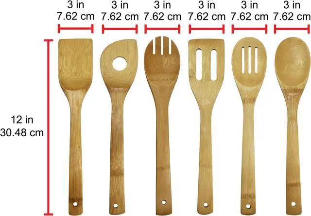 Alt view image 5 of 5 - Oceanstar Design KT1286 6-Piece Bamboo Cooking Utensil Set