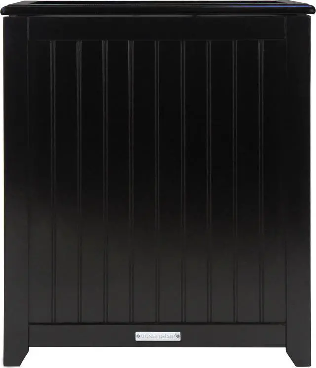 Alt view image 4 of 7 - Mahogany Finished Beadboard Hamper with Liner - by Oceanstar