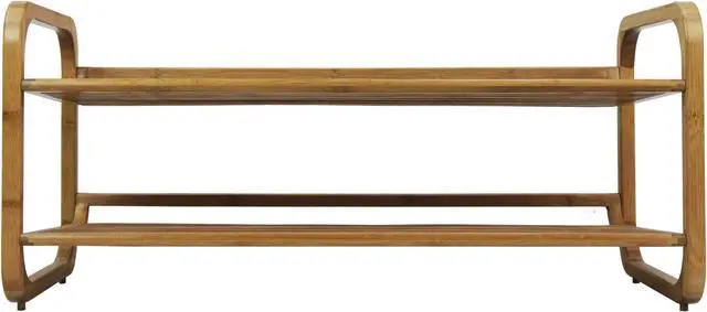 Alt view image 3 of 7 - Oceanstar Two-Tier Slatted-Shelf Bamboo Shoe Rack