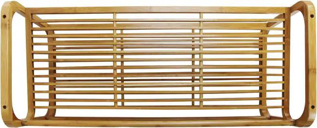 Alt view image 5 of 7 - Oceanstar Two-Tier Slatted-Shelf Bamboo Shoe Rack