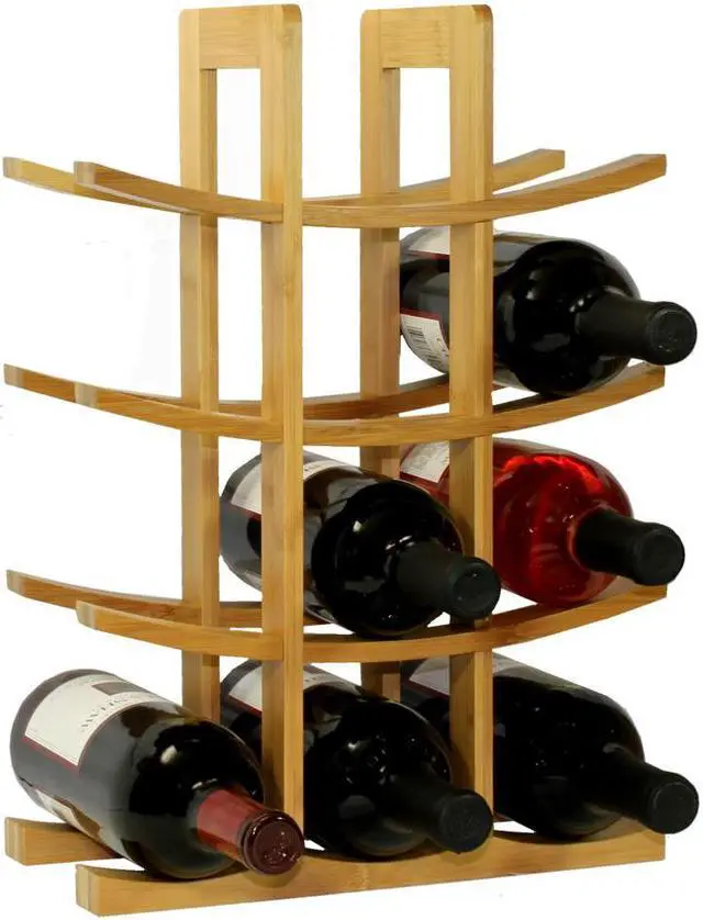 Alt view image 7 of 10 - Oceanstar 12-Bottle Natural Bambbo Wine Rack WR1149