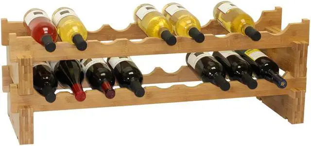 Alt view image 2 of 5 - Oceanstar WR1361 18-Bottle Stackable Bamboo Wine Rack