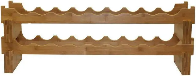 Alt view image 3 of 5 - Oceanstar WR1361 18-Bottle Stackable Bamboo Wine Rack