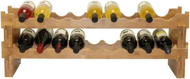 Alt view image 4 of 5 - Oceanstar WR1361 18-Bottle Stackable Bamboo Wine Rack