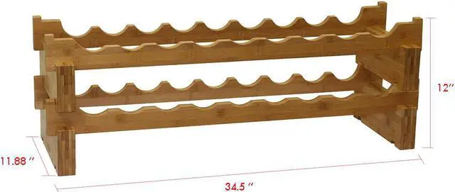 Alt view image 5 of 5 - Oceanstar WR1361 18-Bottle Stackable Bamboo Wine Rack