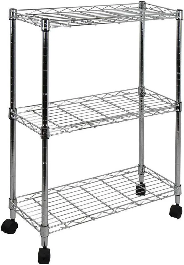 Main image of Oceanstar 3-Tier Shelving All-Purpose Utility Cart, Chrome