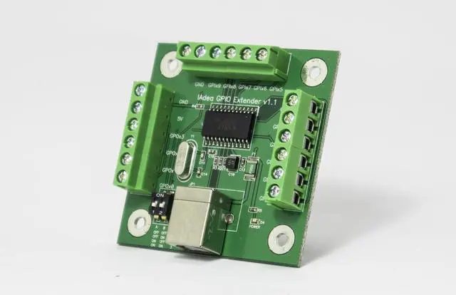 Alt view image 2 of 4 - Programmable USB HID board for up to 10 buttons
USB to GPIO Extender Module With 10 Inputs / 4 Outputs. Compatible with Raspberry Pi.