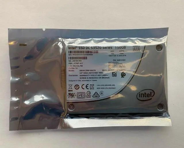 Alt view image 10 of 10 - Intel SSD DC S3520 Series (150GB, 2.5in SATA 6Gb/s, 3D1, MLC) 7mm Generic Single Pack