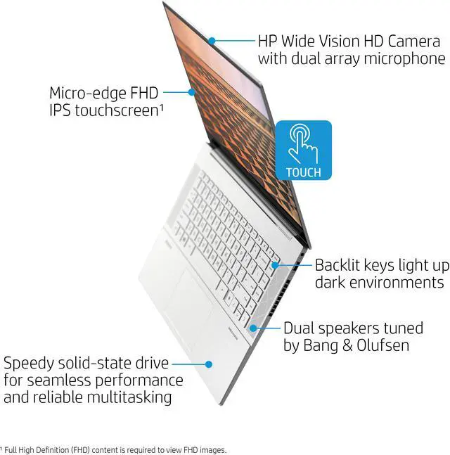 Alt view image 8 of 13 - HP ENVY 15.6" Touchscreen Laptop - 10th Gen Intel Core i7-10750H - GeForce GTX 1660 Ti Max Q - 1080p - Windows 10 Professional
15-ep0025cl Notebook 16GB RAM 512GB SSD