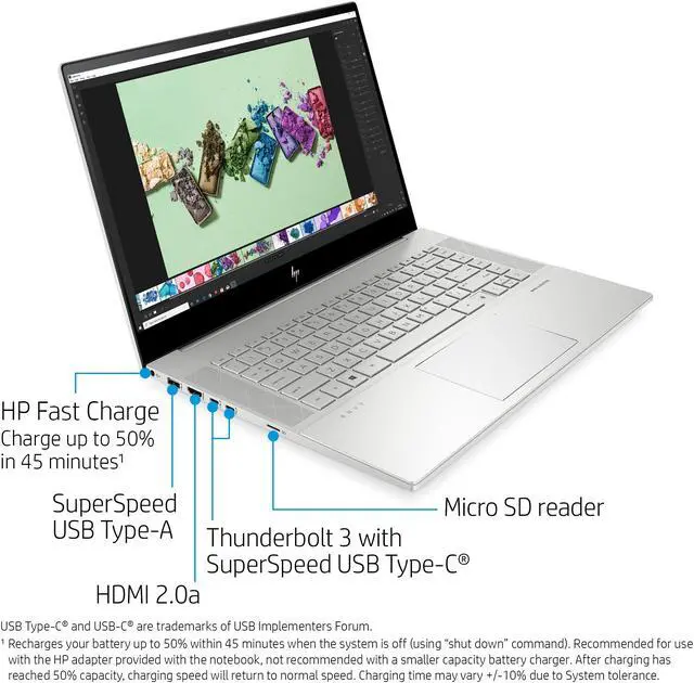 Alt view image 11 of 13 - HP ENVY 15.6" Touchscreen Laptop - 10th Gen Intel Core i7-10750H - GeForce GTX 1660 Ti Max Q - 1080p - Windows 10 Professional
15-ep0025cl Notebook 16GB RAM 512GB SSD