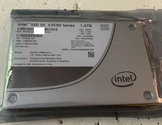 Alt view image 7 of 7 - Intel DC S3500 SSDSC2BB016T401 2.5" 1.6TB SATA 3.0 6Gb/S MLC Solid State Disk