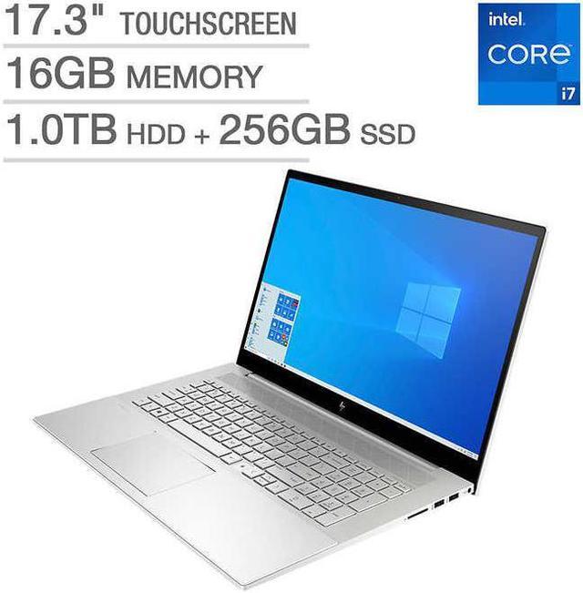 HP ENVY 17.3" Touch-Screen Laptop Intel Core i7 -1165g7, 16GB Memory 1TB  256GB SSD, Backlit Keyboard, Windows 10 Natural Silver 17-cg1065cl 