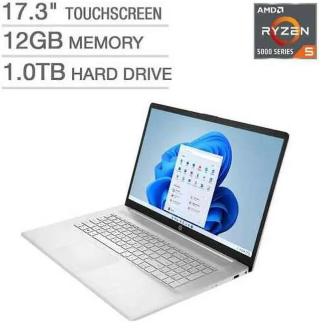 Alt view image 4 of 4 - HP 17.3" Touchscreen Laptop - AMD Ryzen 5 5500U - Windows 11 17-cp0035cl Notebook 12GB RAM 1TB