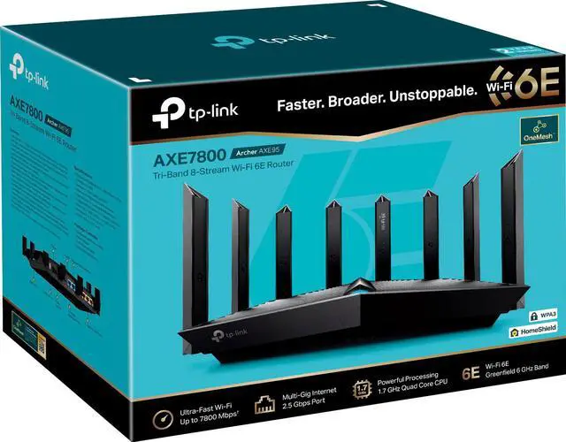 Alt view image 6 of 12 - TP-Link Archer AXE7800 Tri-Band Wi-Fi 6E Multi-Gig Router, 2.5 Gbps Port AXE95