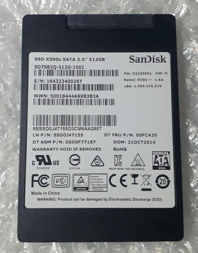 Alt view image 2 of 2 - SD7SB2Q-512G-1006 - SanDisk X300s 512GB Multi-Level Cell (MLC) SATA 6Gb/s 2.5-inch Solid State Drive