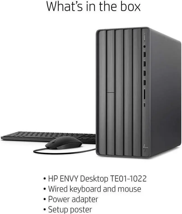 Alt view image 2 of 4 - Hp Envy Desktop Computer, Intel Core I7-10700, 16 Gb Ram, 1 Tb Hard Drive & 512 Gb Ssd Storage, Windows 10 Pro (Te01-1022, 2020 Model)
