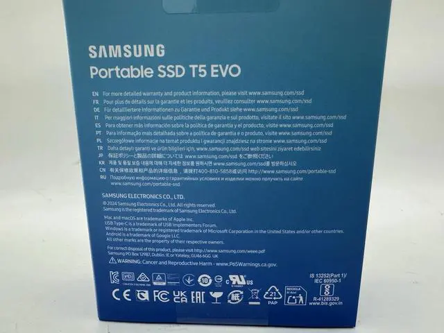 Alt view image 2 of 5 - SAMSUNG T5 EVO Portable SSD 2TB, USB 3.2 Gen 1 External Solid State Drive, Seq. Read Speeds Up to 460MB/s for Gaming and Content Creation, MU-PH2T0S/AM, MU-PM2T0G/WW, Gray