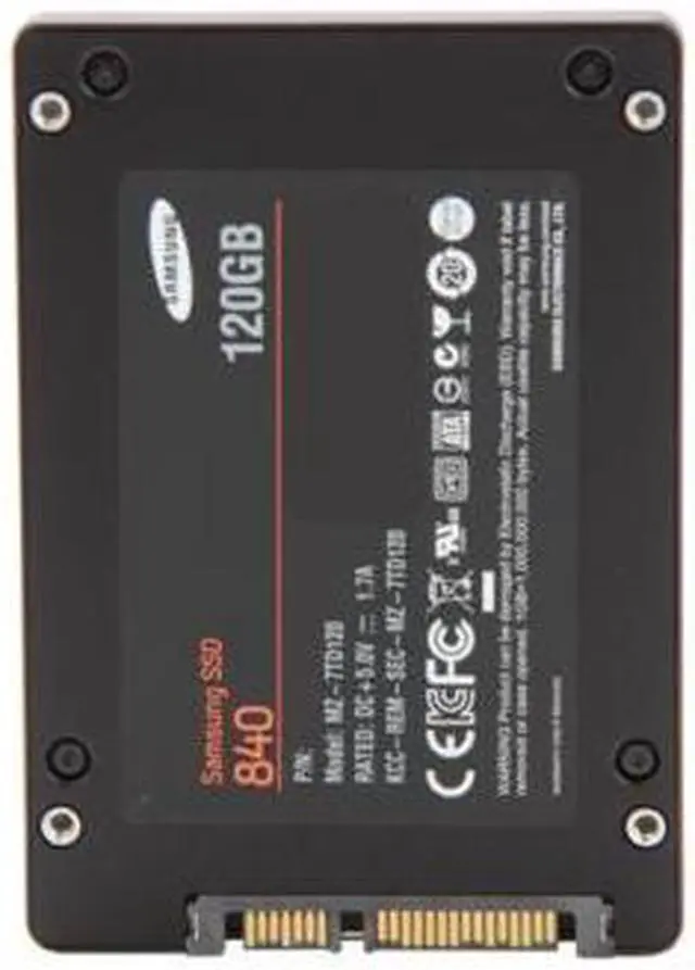Alt view image 2 of 3 - SAMSUNG 840 Series 2.5" 120GB SATA III Internal Solid State Drive (SSD) MZ-7TD120BW