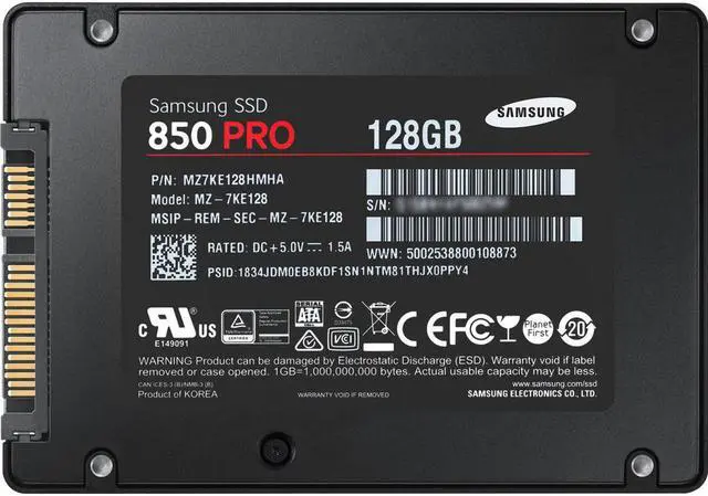 Alt view image 2 of 3 - SAMSUNG 850 PRO 2.5" 128GB SATA III 3-D Vertical Internal Solid State Drive (SSD) MZ-7KE128BW