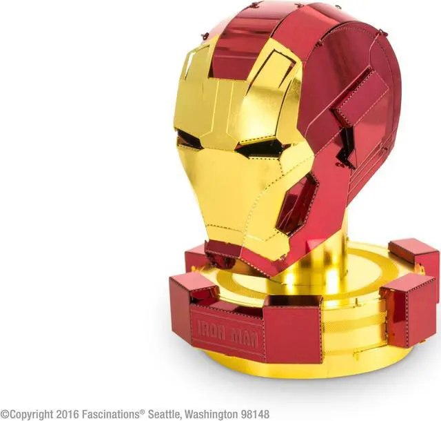 Alt view image 3 of 4 - Fascinations Metal Earth Iron Man Helmet Marvel Color Laser Cut 3D Metal Kit