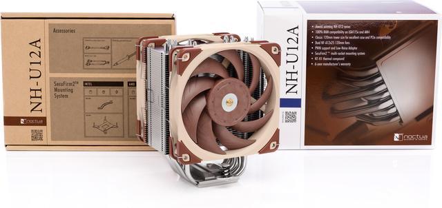 Alt view image 5 of 7 - Noctua NH-U12A, Premium CPU Cooler with High-Performance Quiet NF-A12x25 PWM Fans (120mm, Brown)