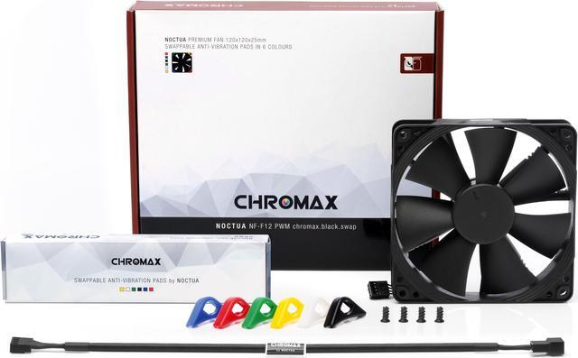 Alt view image 2 of 6 - Noctua NF-F12 PWM chromax.black.swap, Premium Quiet Fan, 4-Pin (120mm, Black)