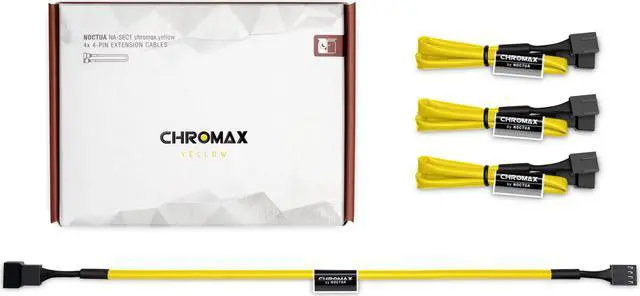 Main image of Noctua NA-SEC1 chromax.yellow, 3-Pin/4-Pin Extension Cables (30cm, Yellow)