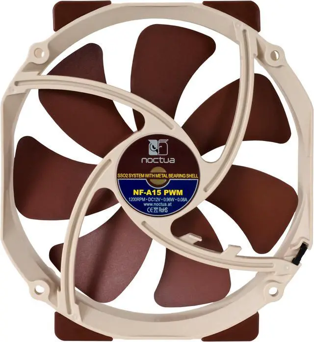 Alt view image 4 of 9 - Noctua NF-A15 PWM, Premium Quiet Fan, 4-Pin (140mm, Brown)