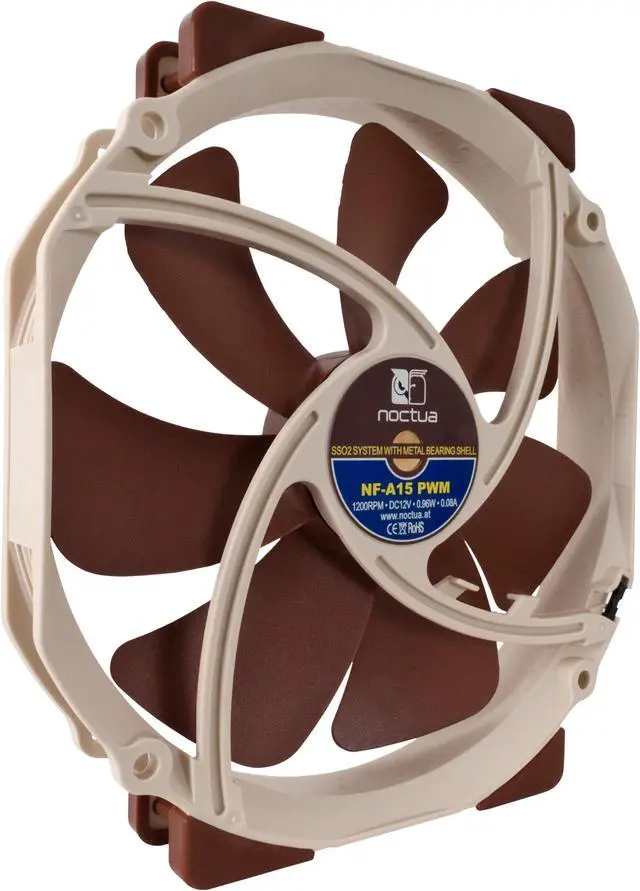 Alt view image 2 of 9 - Noctua NF-A15 PWM, Premium Quiet Fan, 4-Pin (140mm, Brown)