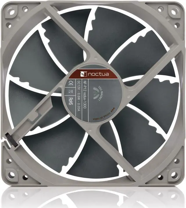 Alt view image 3 of 6 - Noctua NF-P12 redux-1300, Quiet Fan, 3-Pin, 1300 RPM (120mm, Grey)