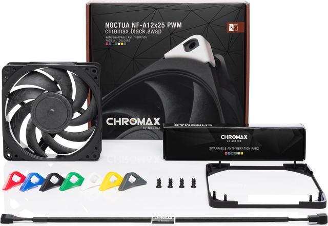 Alt view image 3 of 7 - Noctua NF-A12x25 PWM chromax.black.swap, Premium Quiet Fan, 4-Pin (120mm, Black)