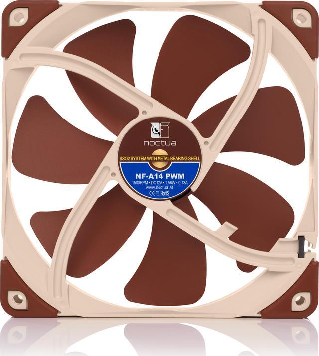 Alt view image 3 of 6 - Noctua NF-A14 PWM, Premium Quiet Fan, 4-Pin (140mm, Brown)