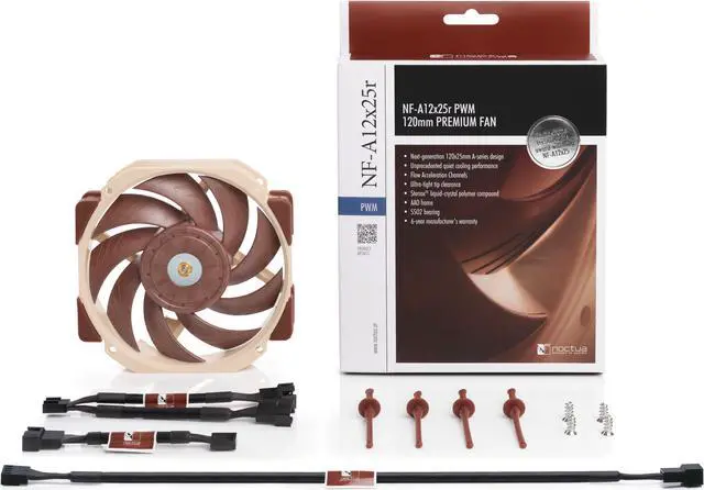 Alt view image 5 of 7 - Noctua NF-A12x25r PWM, Round-frame 120mm Fan, 4-Pin (Brown)