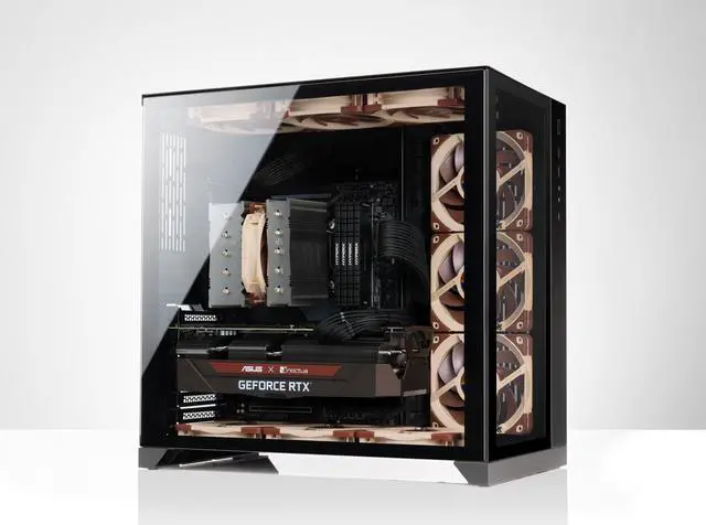 Alt view image 7 of 7 - Noctua NH-D12L, Low-Height Dual-Tower CPU Cooler (120mm, Brown)