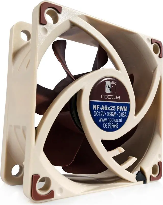 Alt view image 2 of 14 - Noctua NF-A6x25 PWM, Premium Quiet Fan, 4-Pin (60mm, Brown)