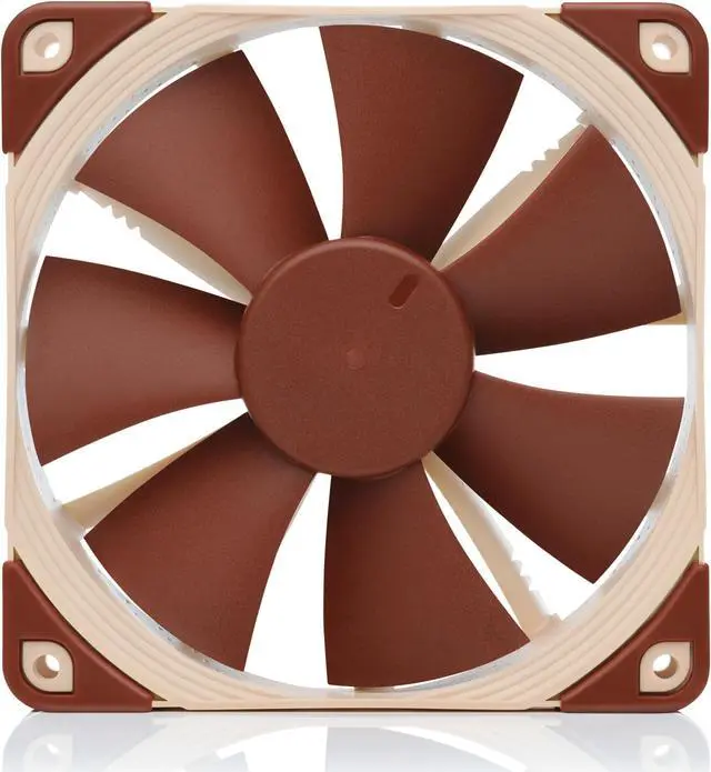 Alt view image 4 of 8 - Noctua NF-F12 5V, Premium Quiet Fan with USB Power Adaptor Cable, 3-Pin, 5V Version (120mm, Brown)